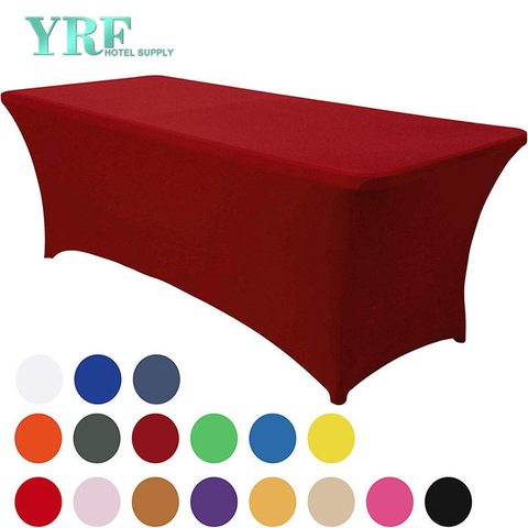 Copritavolo in spandex elasticizzato allungato rosso scuro 4ft/48"L x 24"W x 30"H in poliestere per tavoli pieghevoli
