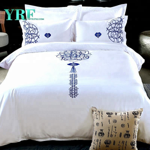 Set di lenzuola in lino per hotel a 5 stelle personalizzato 300 fili King Size Confortevole Fade