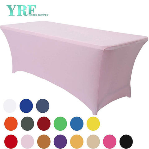 Copritavolo allungato in spandex elasticizzato rosa chiaro 6 piedi/72"L x 30"L x 30"A Poliestere per tavoli pieghevoli