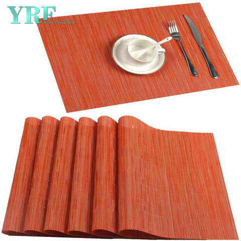 Tovagliette da tavolo con perline arancioni quadrate in PVC antimacchia e antisbiadimento per banchetti