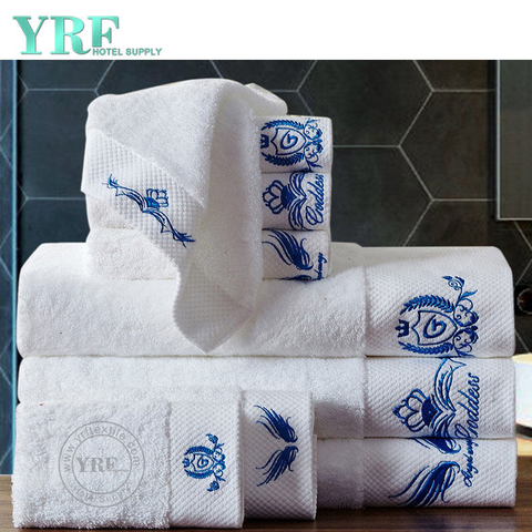 Asciugamani di qualità alberghiera in cotone 100% egiziano con logo bianco di lusso a mano