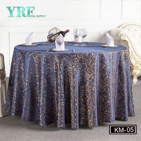 YRF Luxury Hotel Jacquard Navy Blue Table 100% poliestere Golden Party