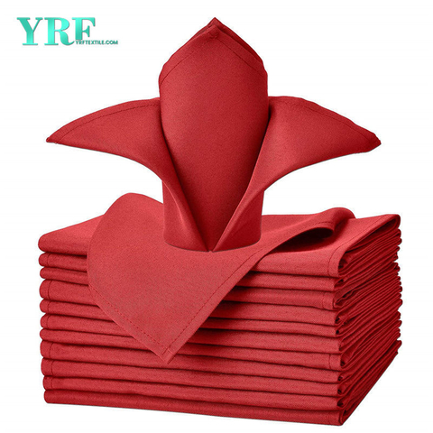 Tovaglioli di stoffa rosso puro 17x17" pollici 100% poliestere lavabili e riutilizzabili per ristorante