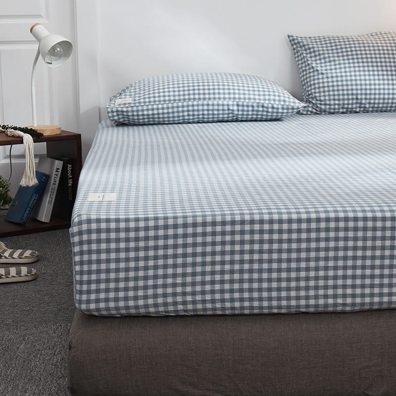 Set di biancheria da letto scozzese antimacchia con doppio lenzuolo in cotone, tasche profonde
