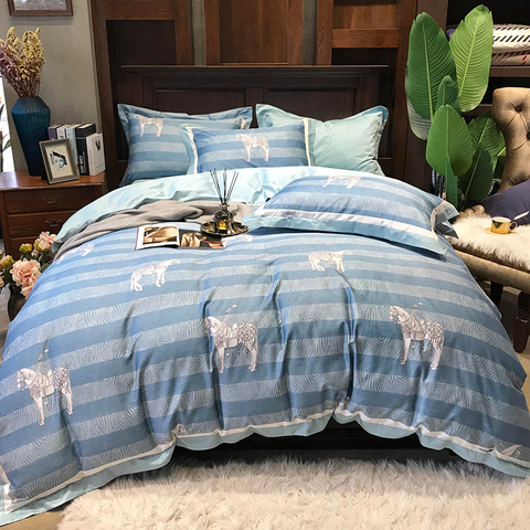 Biancheria da letto di buona qualità in cotone stampato confortevole per letto matrimoniale