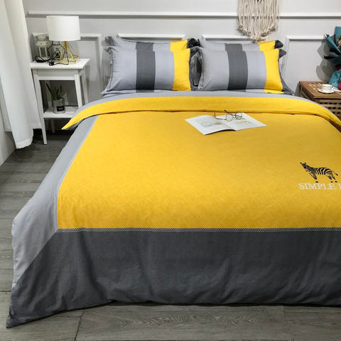 Biancheria da letto alla moda in cotone stampato morbido per letto king-size