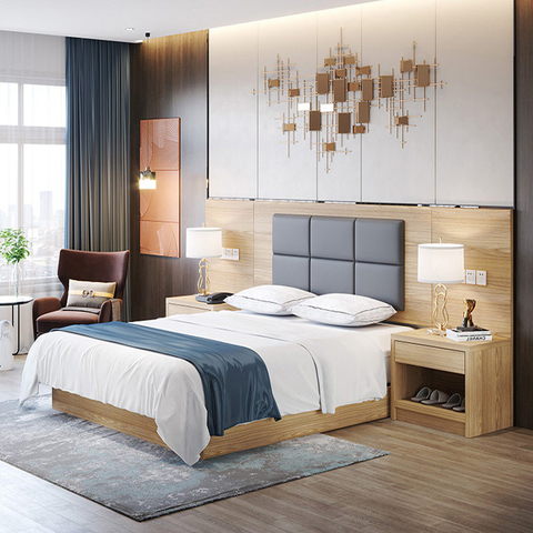 Camera in affitto personalizzata Design di mobili in legno Letto moderno per hotel