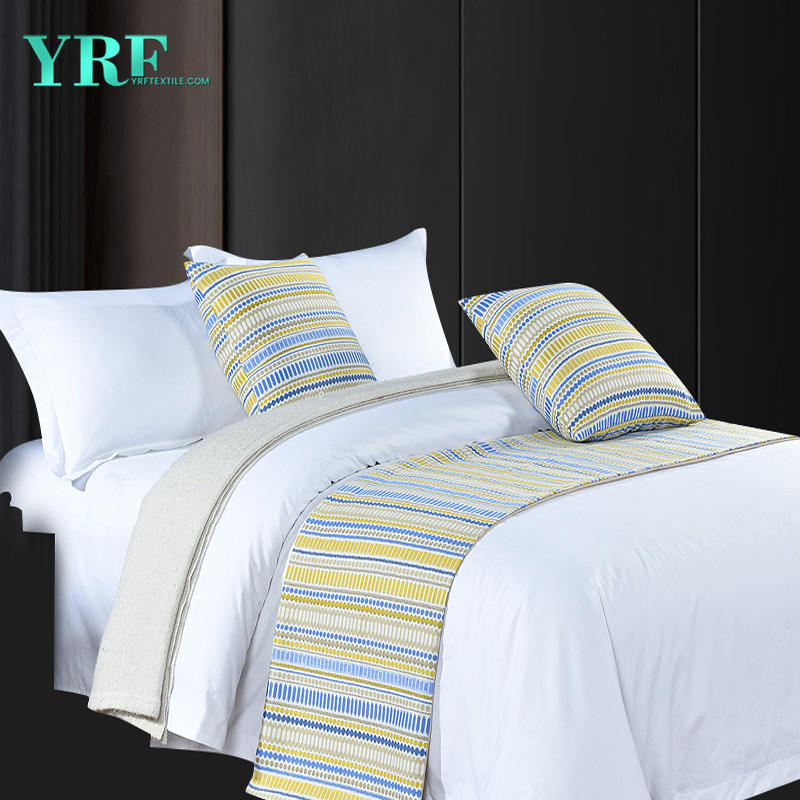 Bandiere da letto con decorazione verde a strisce semplici ad alta precisione per camera doppia dell'hotel