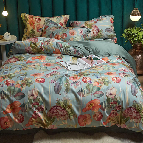 Biancheria da letto di alta qualità in cotone stampato confortevole set di lenzuola per letto matrimoniale