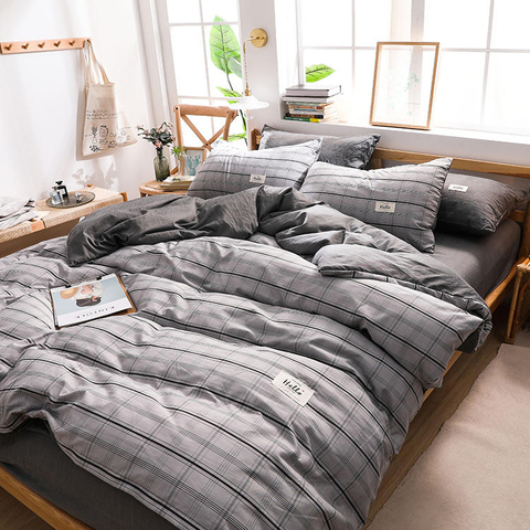 Set di biancheria da letto in cotone dal design moderno e resistente alle macchie dell'appartamento