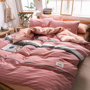 Biancheria da letto in tessuto di cotone a righe di alta qualità per dormitorio di vendita caldo