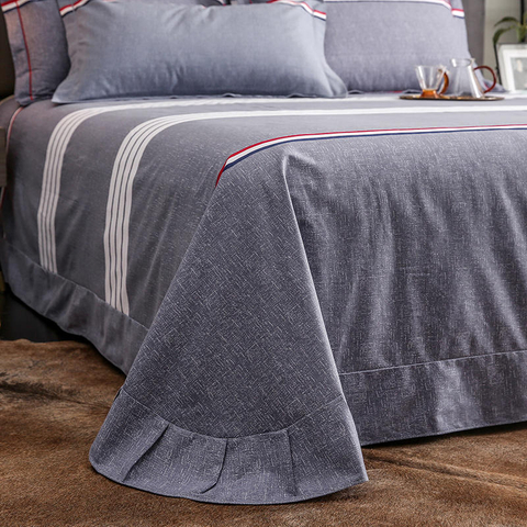 Set di lenzuola per la decorazione della casa Comodo set di biancheria da letto a righe sbiadite