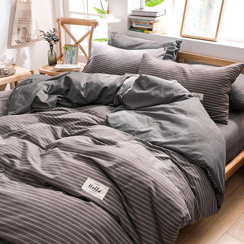 Lenzuolo da letto in cotone liscio a righe caffè di alta qualità per la casa