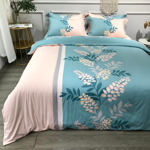 Set biancheria da letto di lusso in tessuto spazzolato di cotone, comodo per letto singolo